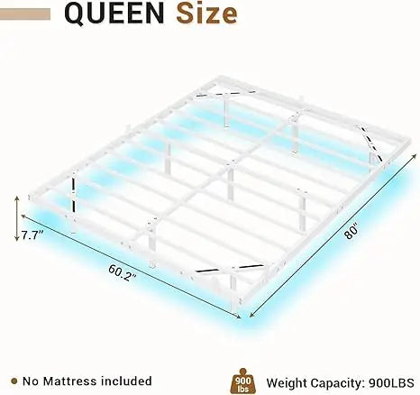 Floating Bed Frame Full Size with LED Lights, Metal Platform Full Bed, No Box Spring Needed, Easy to Assemble (Full)