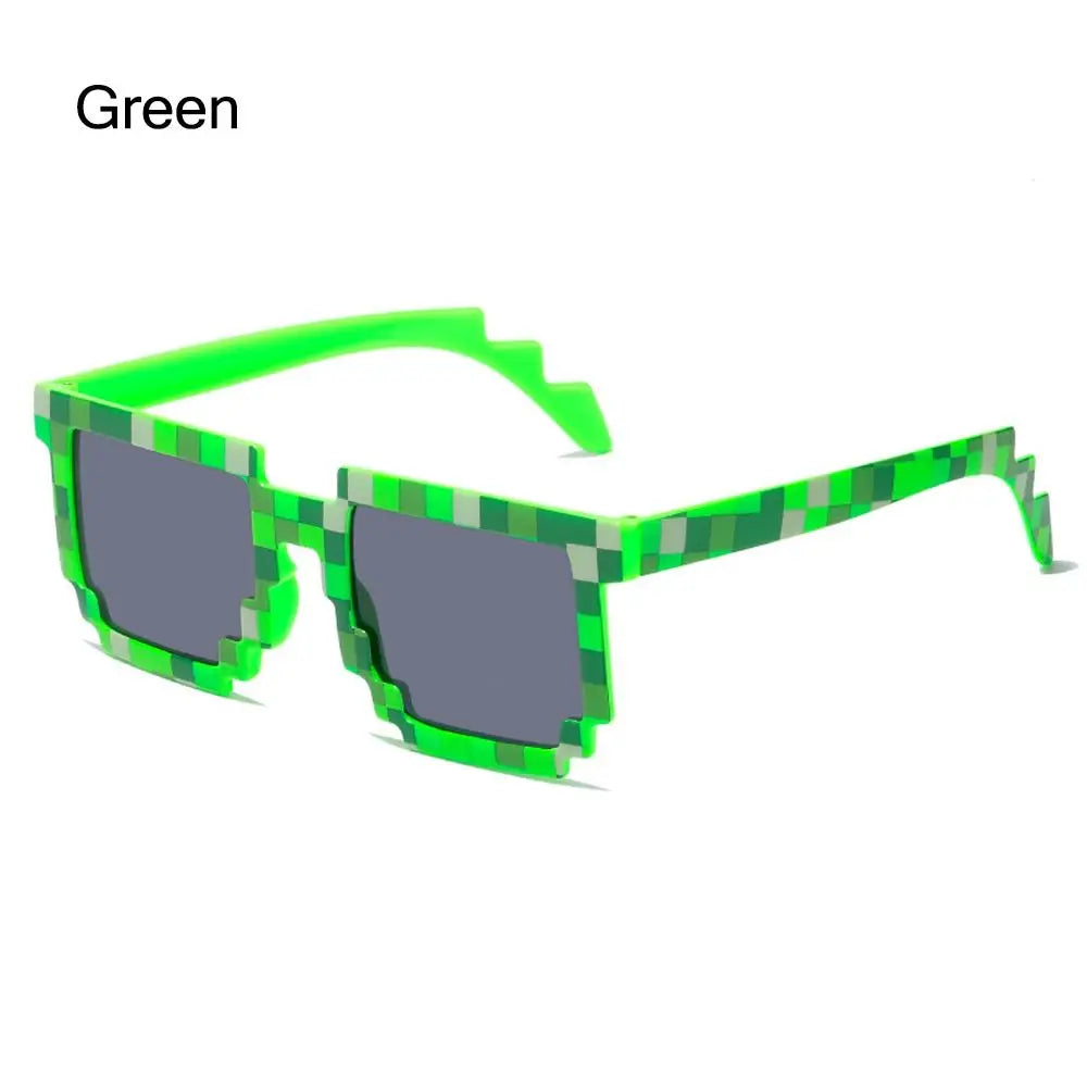 Retro Party Disco Mosaic Sunglasses Halloween Cosplay Funny Pixelated Mosaic Glasses Novel Photo Props Glasses for Adults Teens