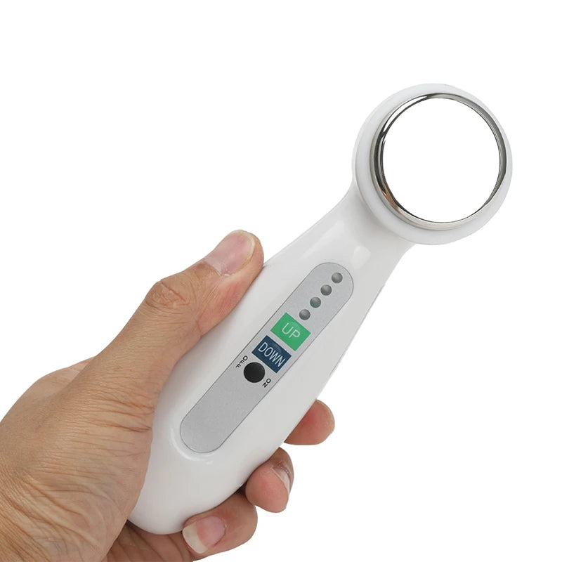 Handheld Ultrasonic Facial Massager Skin Tightening & Body Slimming, Portable Electroplating Spa Device for Wrinkle Reduction