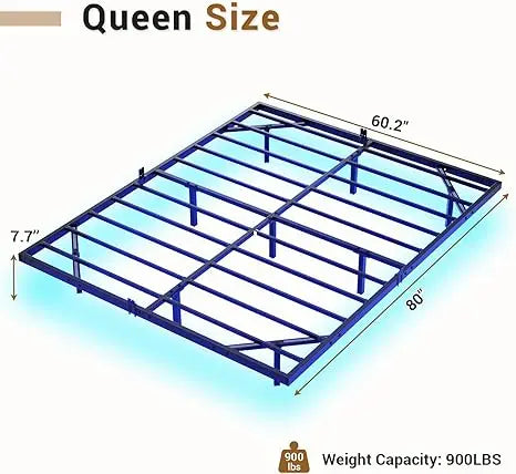 Floating Bed Frame Full Size with LED Lights, Metal Platform Full Bed, No Box Spring Needed, Easy to Assemble (Full)