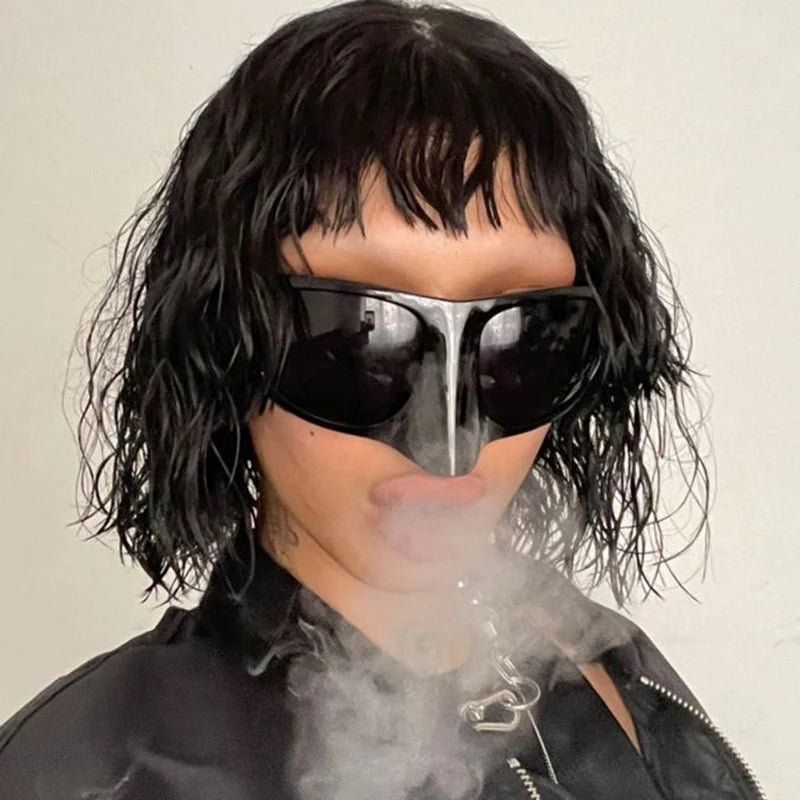 Y2K Oversized Luxury Brand Designer Nose Masked Sunglasses 2000'S  Suglasses Women 2023 Lentes De Sol Para Mujeres