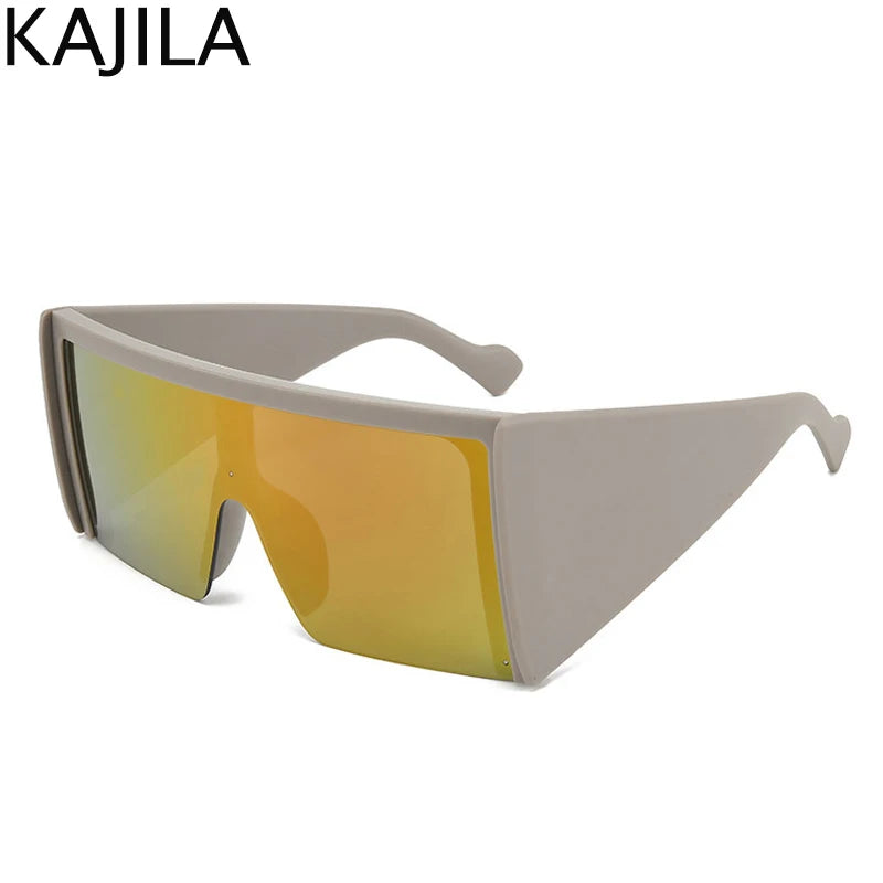 Oversized Square Punk Shield Sunglasses Women Big Frame 2025 Luxury Brand Steampunk One-Pieces Sun Glasses For Ladies Eyewear