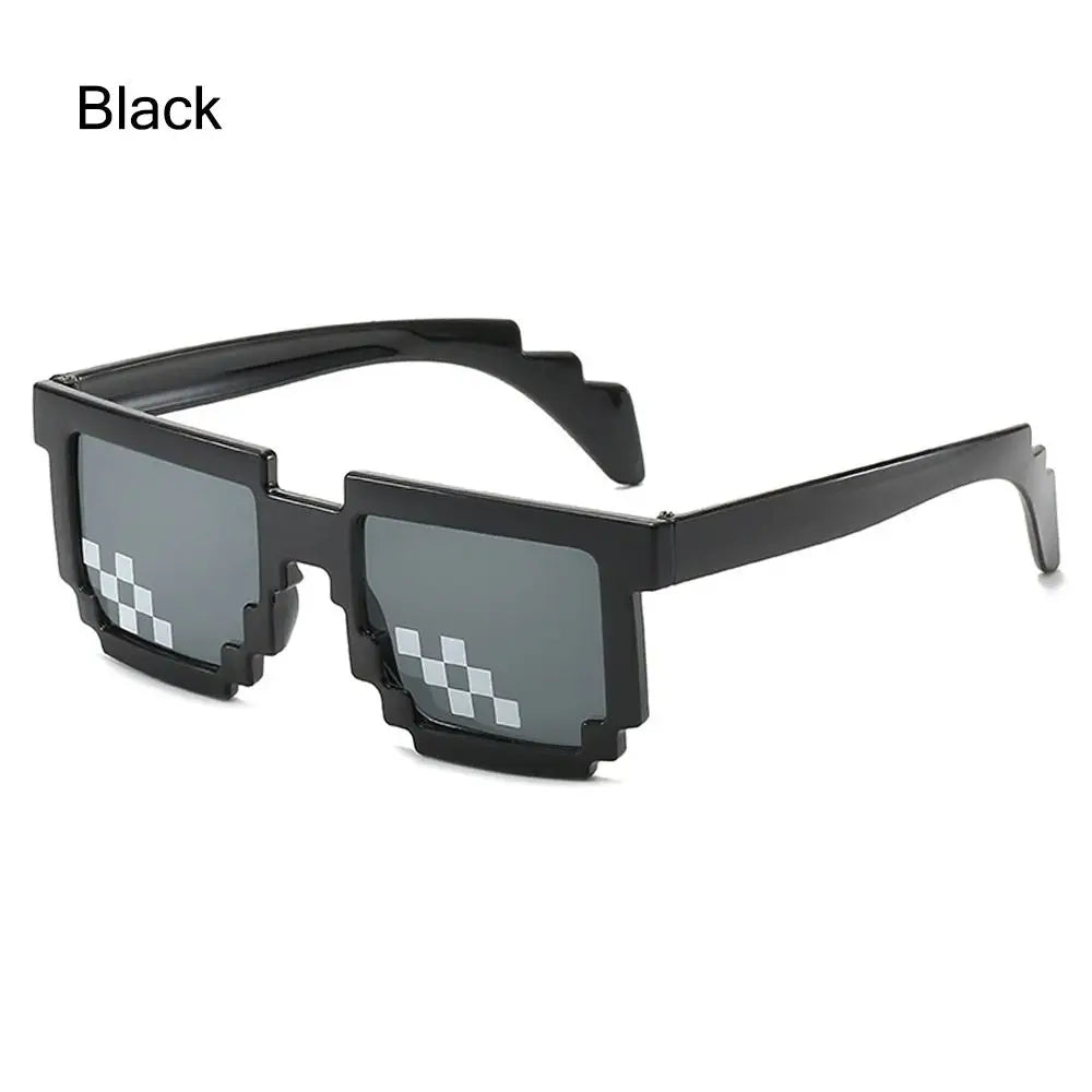 Retro Party Disco Mosaic Sunglasses Halloween Cosplay Funny Pixelated Mosaic Glasses Novel Photo Props Glasses for Adults Teens