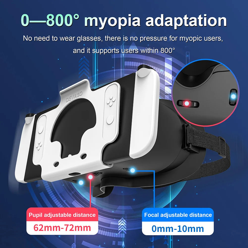 VR Headset 3D Virtual Reality Glasses Immersive Experience 3D VR Virtual Reality Glasses Adjustable for Nintendo Switch OLED