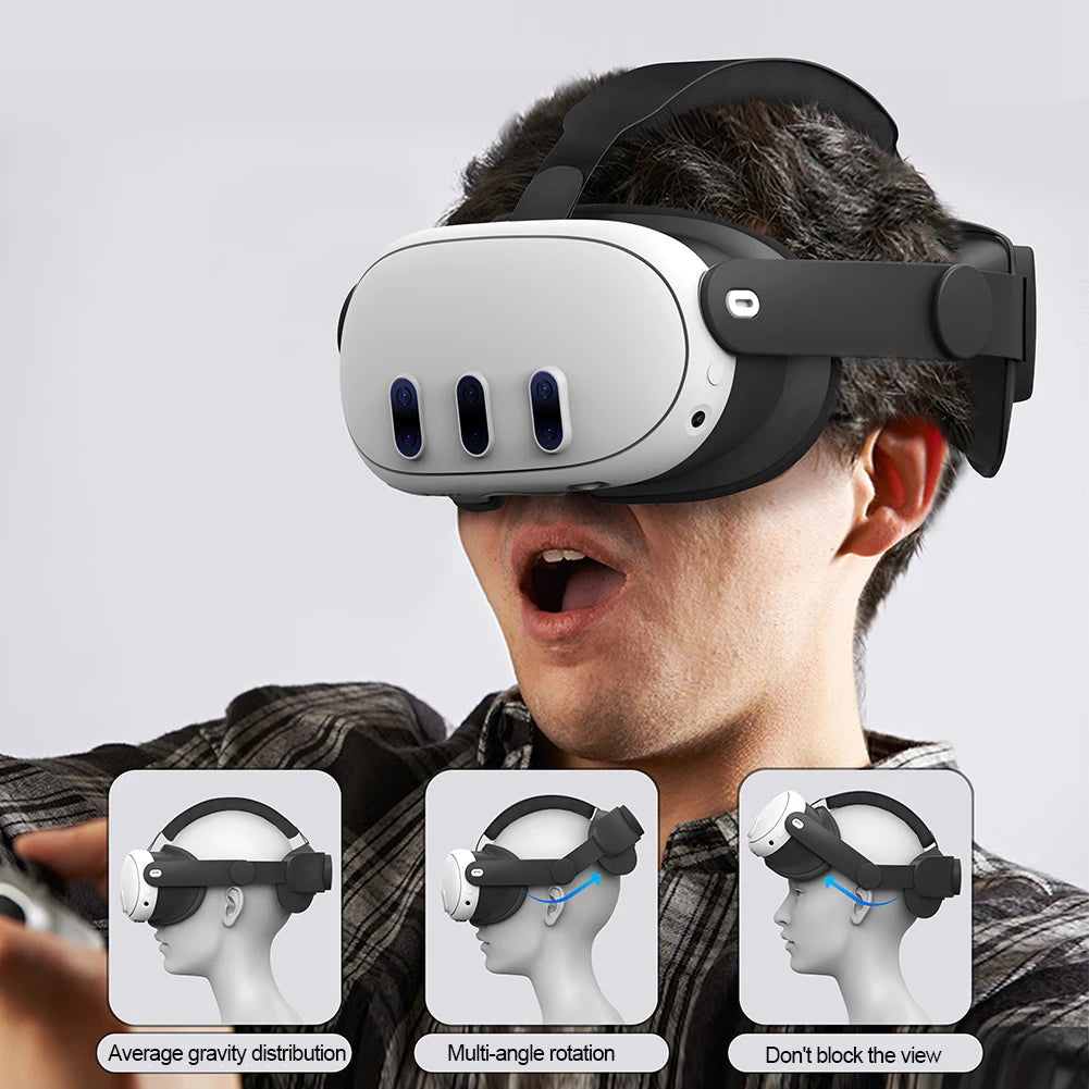 Adjustable Alternative Head Strap Comfortable VR Glasses Headband Reduce Pressure for Meta Quest 3 VR Accessories