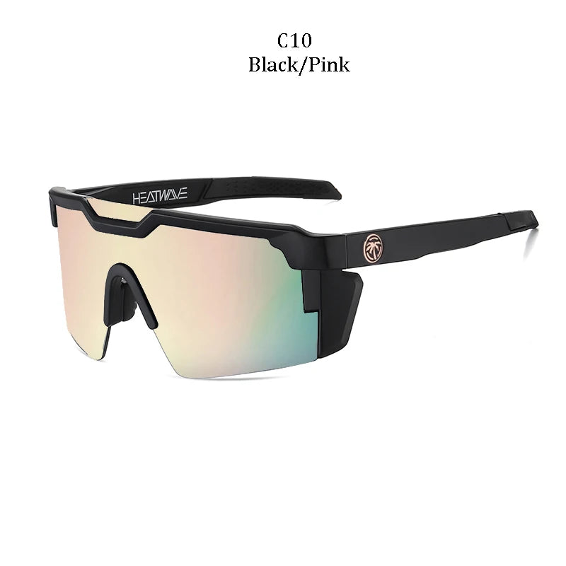 NEW High quality luxury Heat Wave brand sunglasses square Conjoined lens cycling Women men sun glasses UV400