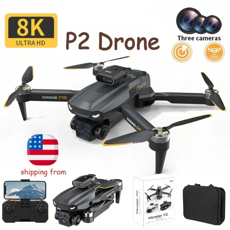 2025 P2 Mini Drone 8K Profesional 4K HD Camera Obstacle Avoidance Aerial Photography 5G 10Km Foldable Quadcopter Toys Gifts