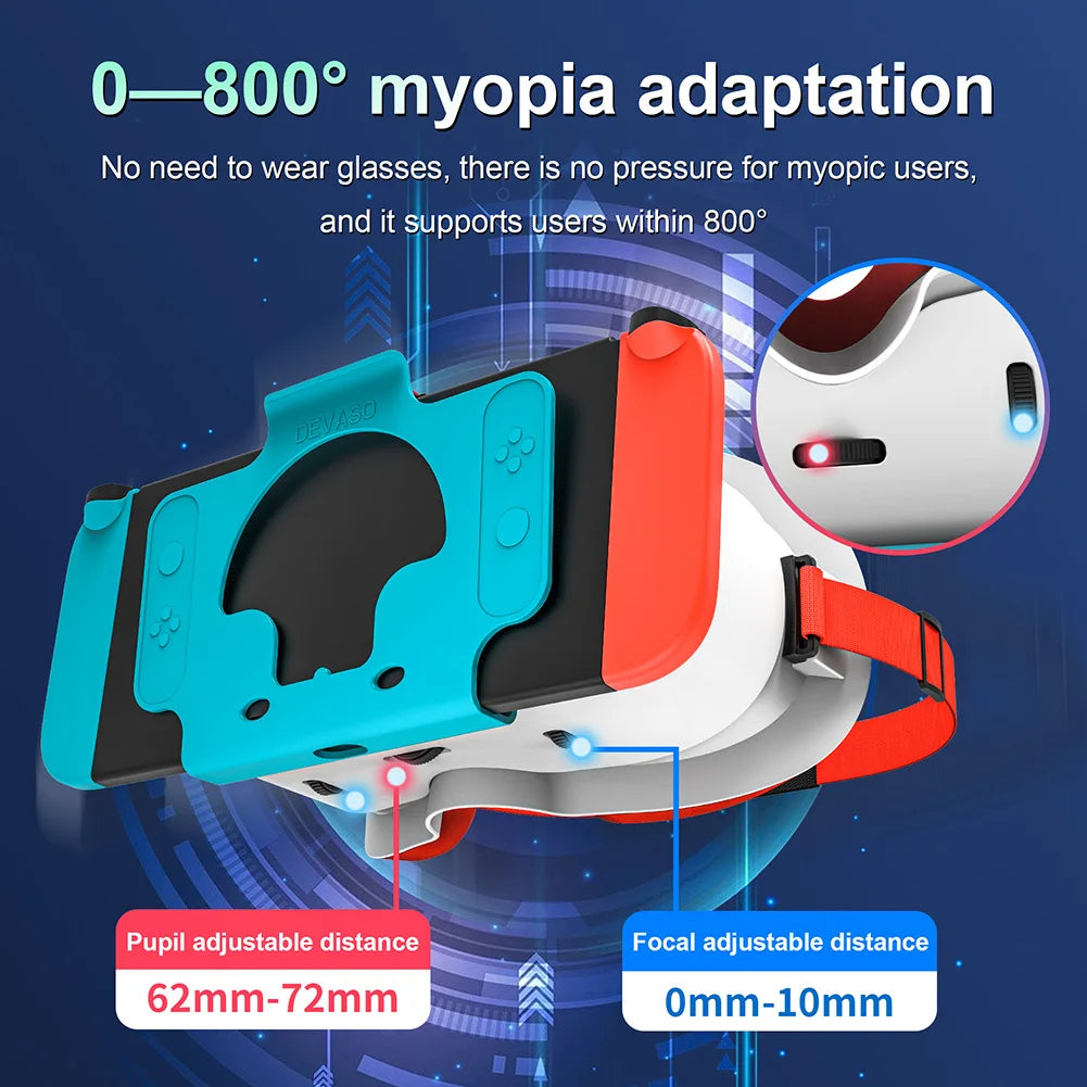 3D VR Glasses Suitable for Myopia Up To 800 Degrees Virtual Reality Headset VR Goggles Headset for Nintendo Switch OLED Model