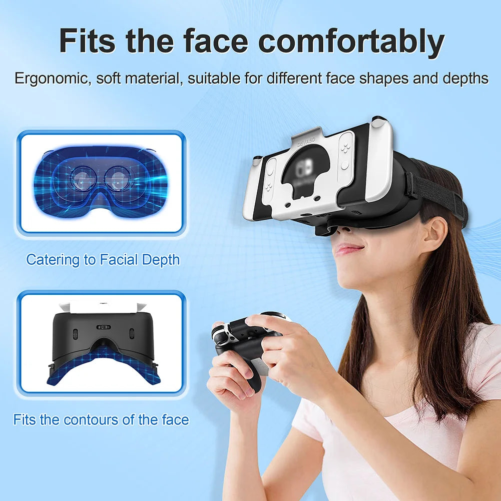 VR Headset 3D Virtual Reality Glasses Immersive Experience 3D VR Virtual Reality Glasses Adjustable for Nintendo Switch OLED