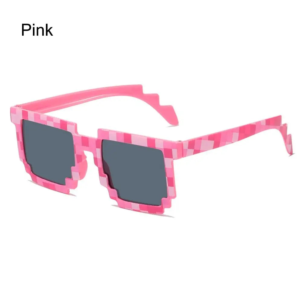Retro Party Disco Mosaic Sunglasses Halloween Cosplay Funny Pixelated Mosaic Glasses Novel Photo Props Glasses for Adults Teens