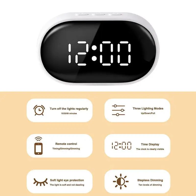 Alarm Clock With LED Light Wall Plug Design Watch Manual Remote Control Digital Electronic Clocks Smart Night Light Clocks Gift