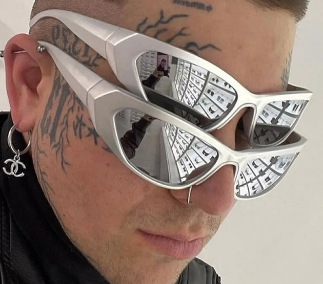 Steampunk Goggle Women Sunglasses Female Men Cyber Punk Sun Glasses Vintage Shades Futuristic Eyewear Lady Rideing Eyeglasses