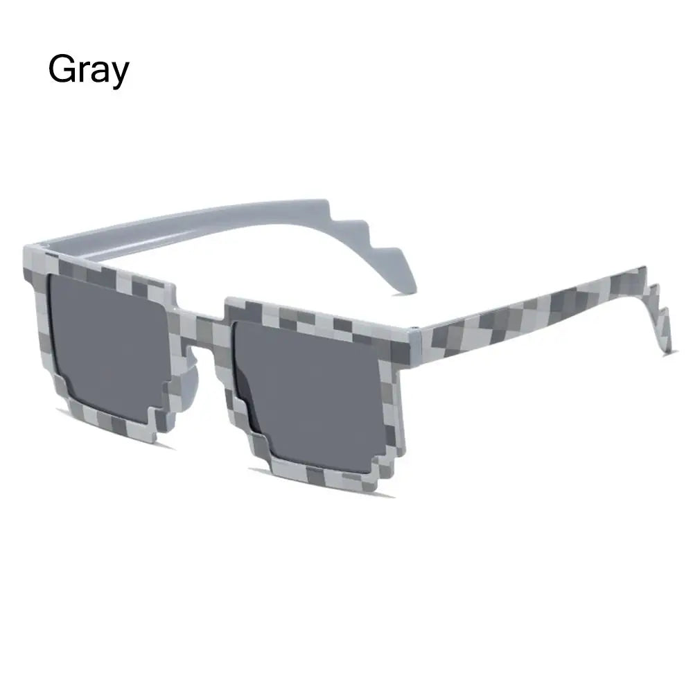 Retro Party Disco Mosaic Sunglasses Halloween Cosplay Funny Pixelated Mosaic Glasses Novel Photo Props Glasses for Adults Teens