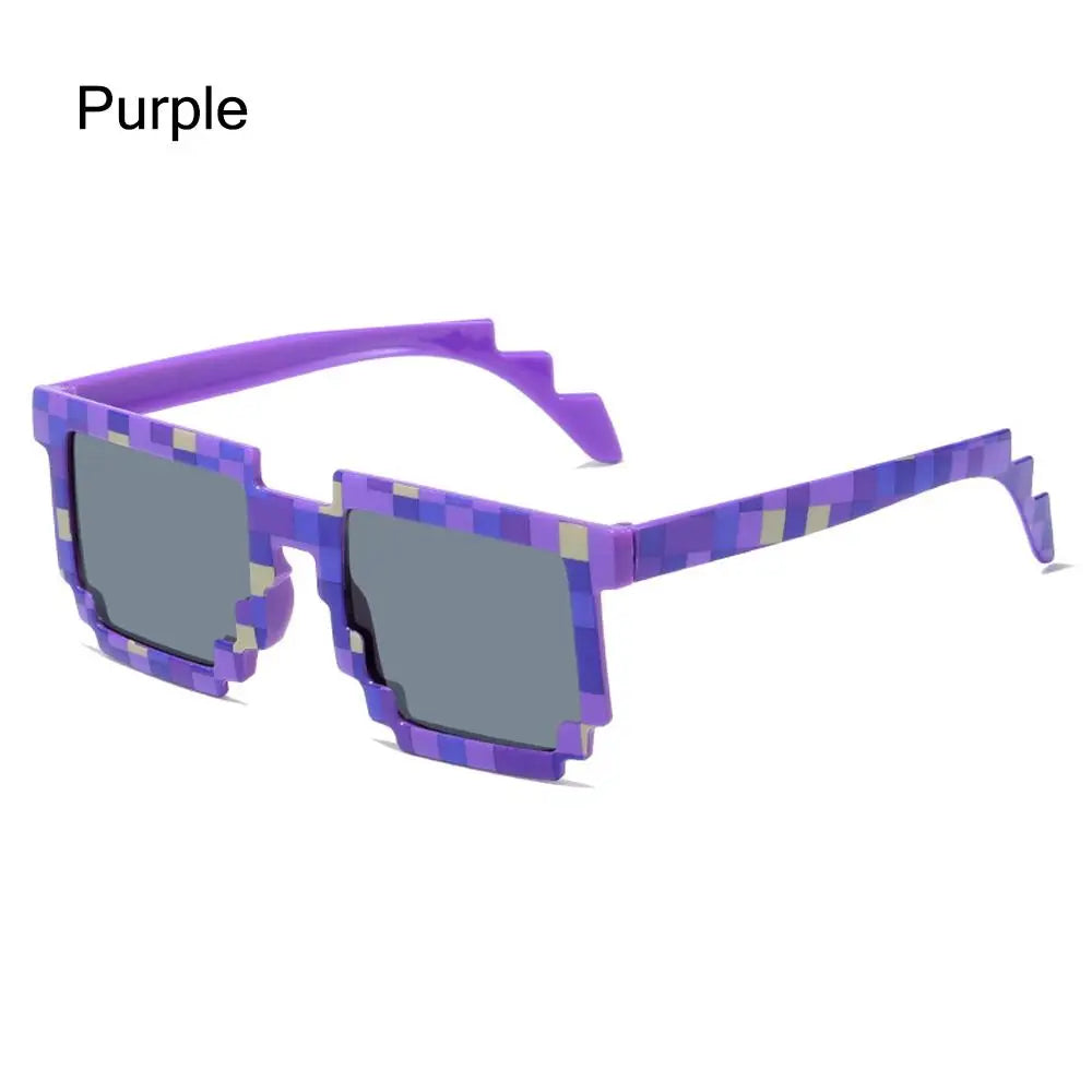 Retro Party Disco Mosaic Sunglasses Halloween Cosplay Funny Pixelated Mosaic Glasses Novel Photo Props Glasses for Adults Teens