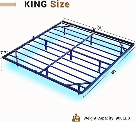 Floating Bed Frame Full Size with LED Lights, Metal Platform Full Bed, No Box Spring Needed, Easy to Assemble (Full)