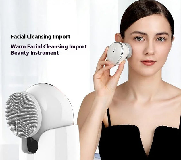 Professional Pore Cleansing Device with Vibration Massage & Exfoliating - Electric Silicone Facial Cleansing Brush for Skin Care
