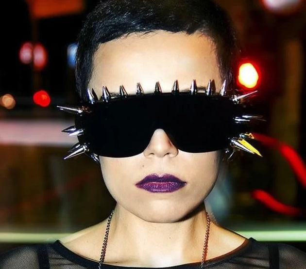 Steampunk Rivet Spike Wild Rock Bar Sunglasses Goggles Women Men Y2k Punk Sun Glasses Metal Futuristic Zonnebrillen Dames 2022