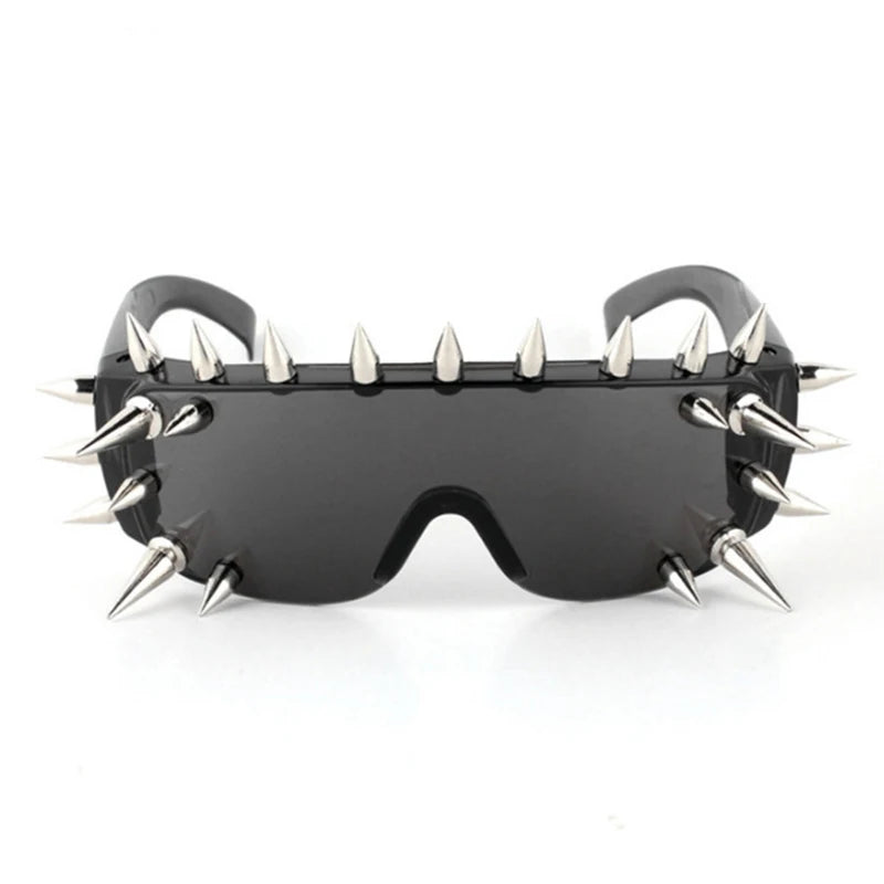 Steampunk Rivet Spike Wild Rock Bar Sunglasses Goggles Women Men Y2k Punk Sun Glasses Metal Futuristic Zonnebrillen Dames 2022