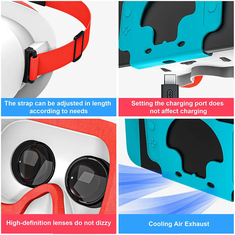 3D VR Glasses Suitable for Myopia Up To 800 Degrees Virtual Reality Headset VR Goggles Headset for Nintendo Switch OLED Model