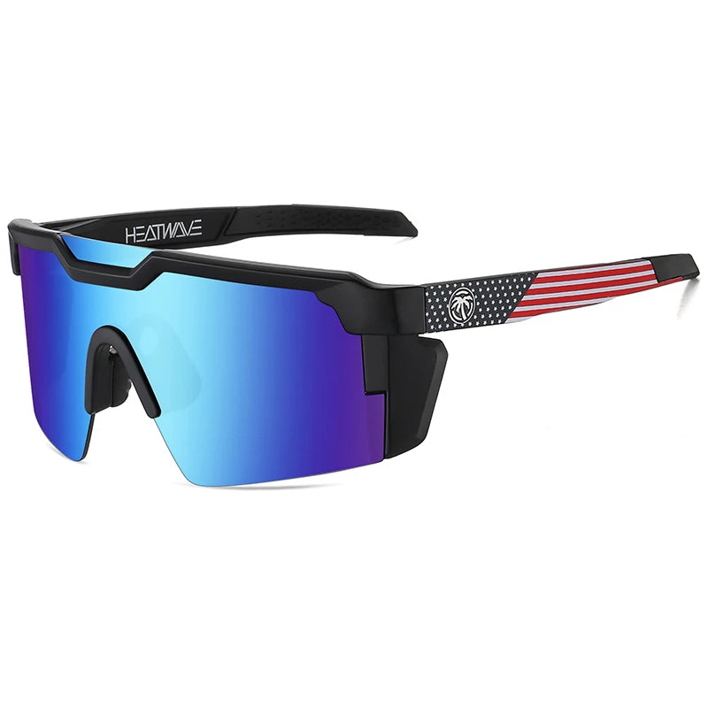 NEW High quality luxury Heat Wave brand sunglasses square Conjoined lens cycling Women men sun glasses UV400