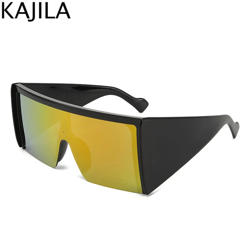 Oversized Square Punk Shield Sunglasses Women Big Frame 2025 Luxury Brand Steampunk One-Pieces Sun Glasses For Ladies Eyewear