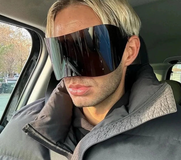 Y2K Luxury Brand Designer Oversized Rimless Sunglasses Women For Men  Vintage Punk Sun Glasses Bird Nose Masked One Piece Goggle
