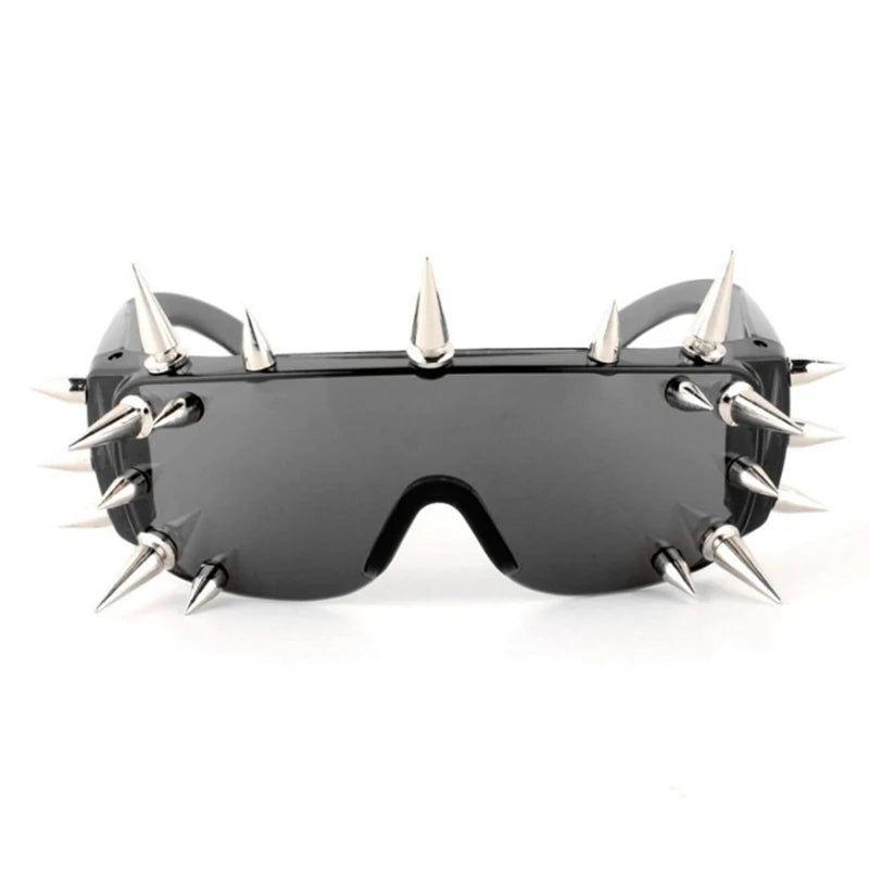 Steampunk Rivet Spike Wild Rock Bar Sunglasses Goggles Women Men Y2k Punk Sun Glasses Metal Futuristic Zonnebrillen Dames 2022