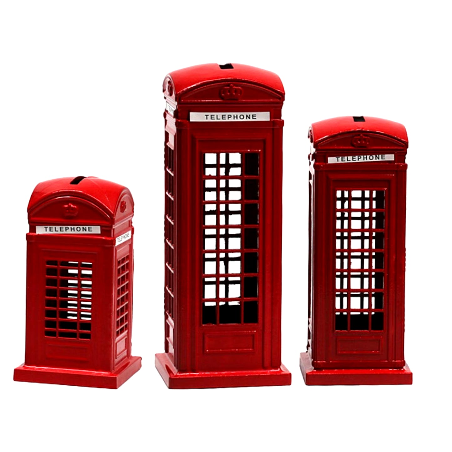 Telephone Booth Piggy Bank Telephone Booth Figurine Statue Money Saving Box Sculpture for Kids Birthday New Years Festival