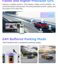 A229 PRO 4K HDR Car Camera with SONY STARVIS 2 SENSOR Support Rear and Interior Dash Cam 24H Parking Mode 5Ghz Wi-Fi