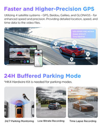 A229 PRO 4K HDR Car Camera with SONY STARVIS 2 SENSOR Support Rear and Interior Dash Cam 24H Parking Mode 5Ghz Wi-Fi