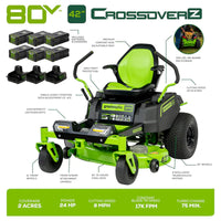 Crossover Zero Turn 42-In 24-HP Brushless Motor Battery Zero-Turn Riding Lawn Mower (CARB)