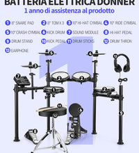 Adults Electronic Drum Set with Quiet Mesh Drum Pads, 31 Kits and 450+ Sounds, DED-200X