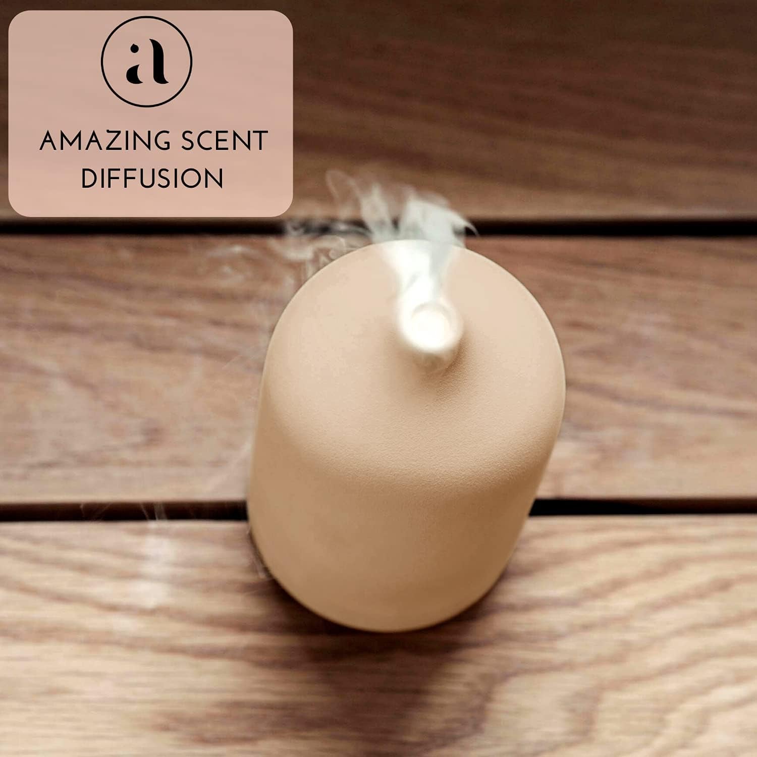 Ceramic Diffusers for Essential Oils - Elegant Stone Aromatherapy Diffuser for Home and Office - 3 in One Diffuse, Humidify and Ionize - Easy to Use (Sand)