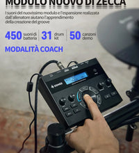 Adults Electronic Drum Set with Quiet Mesh Drum Pads, 31 Kits and 450+ Sounds, DED-200X