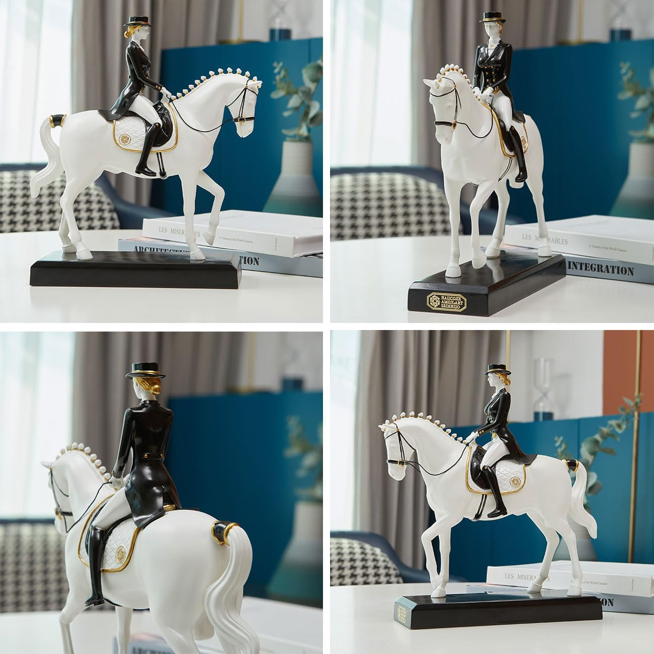 Modern Decor Sculpture Horse Figurine Animal Gifts Home Statue Table Centerpiece Crafts Polyresin Arts 11Inch