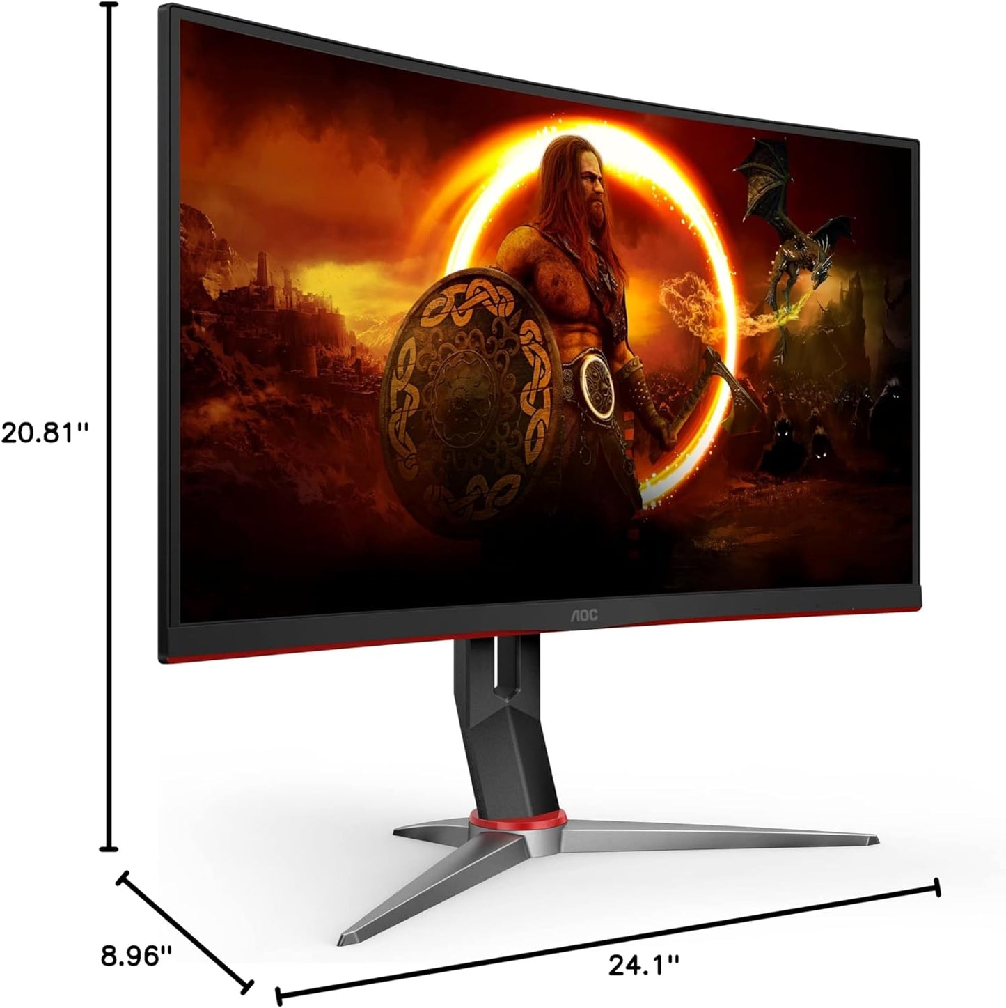 "Level Up Your Gaming: C27G2Z 27" Frameless Curved Monitor - Ultra-Fast 240Hz, FHD 1080P, 0.5ms Response, Freesync, Adjustable Height, Xbox & PS5 Compatible - 3-Year Zero-Bright-Dot Guarantee!"