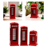 Telephone Booth Piggy Bank Telephone Booth Figurine Statue Money Saving Box Sculpture for Kids Birthday New Years Festival