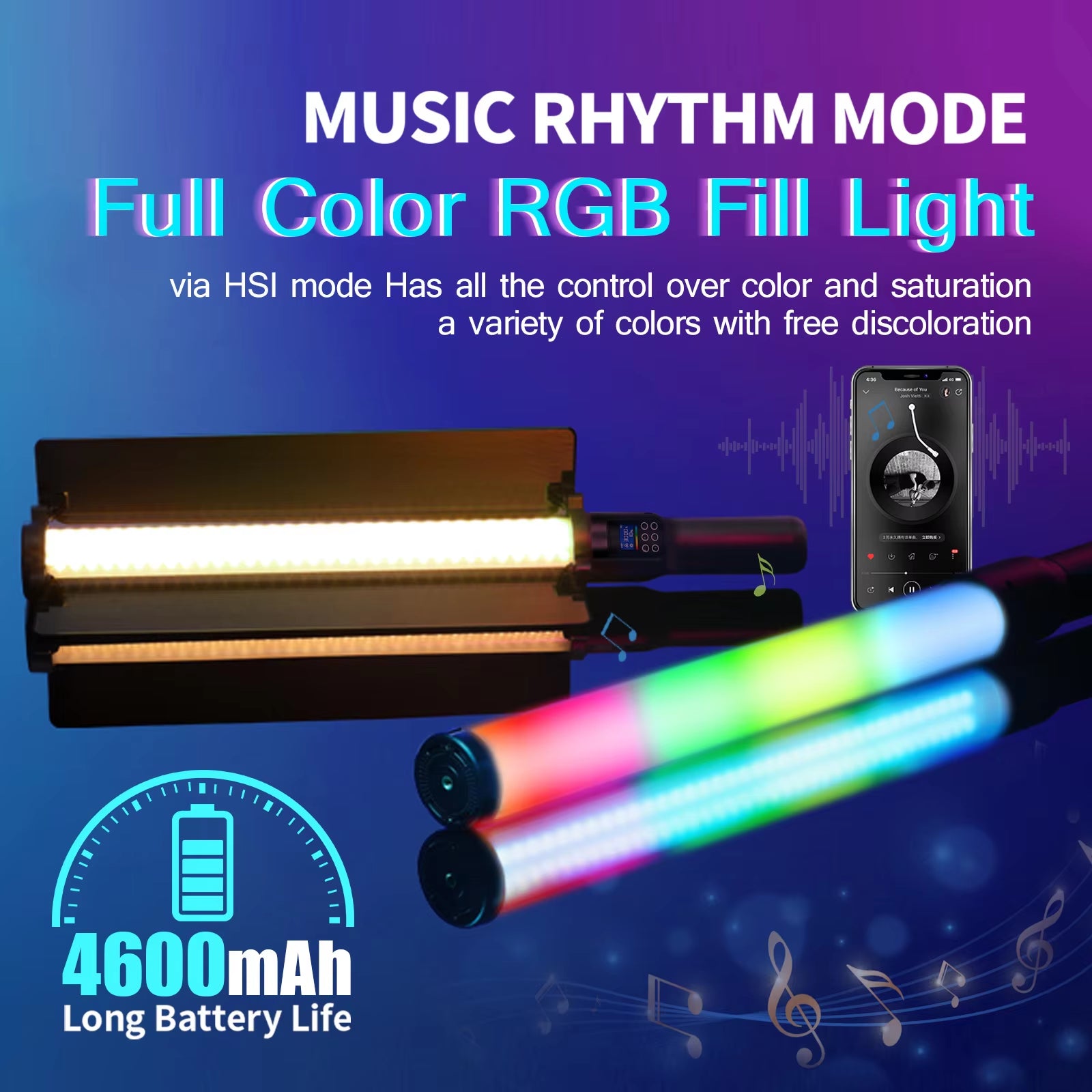 RGB Photography Video Light Stick Wand Party Colorful LED Lamp Fill Light Handheld Flash Speedlight Lighting with Tripod Stand