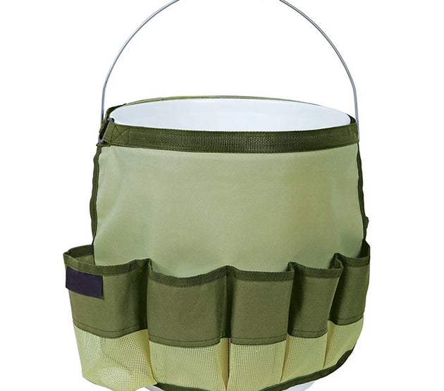 1Piece Garden Tool Bag Oxford Fabric Garden Bucket Bag for Gardening Tool Kit Tools Excluded