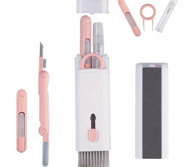 7 in 1 Computer Keyboard Cleaner Brush Kit Earphone Cleaning Pen for Headset Keyboard Cleaning Tools Cleaner Keycap Puller Kit